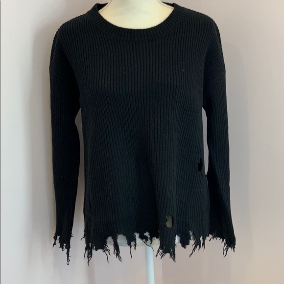 NWT - Distressed Hemmed Sweater with intentional holes - Picture 2 of 4